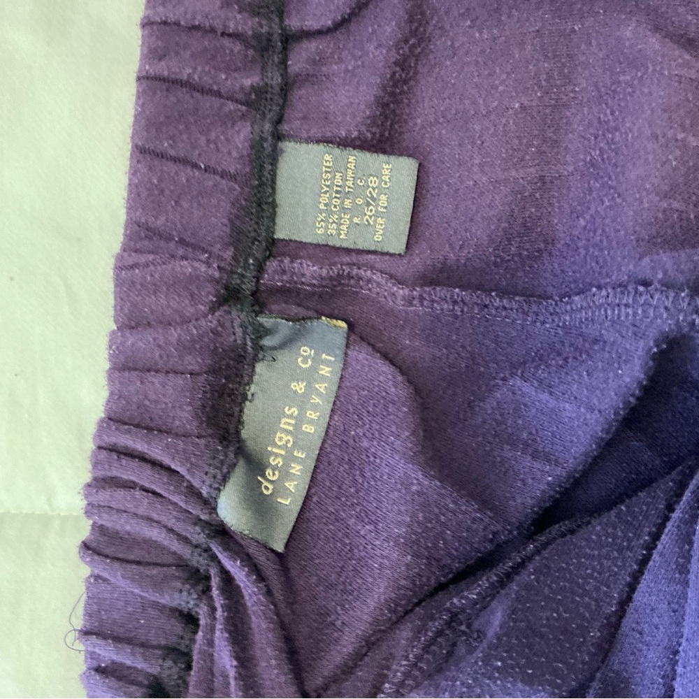 3X dark purple ribbed knit pants - Picture 2 of 4